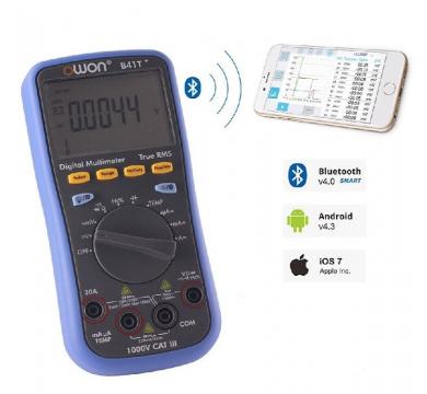 МУЛТИЦЕТ МНОГОФУНКЦИОНАЛЕН B41T+ 4 1/2 / True RMS / 1000V / 20A / 220MΩ / Bluetooth