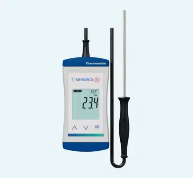 Senseca ECO 121-3 Waterproof Digital Alarm Thermometer with Fixed Pt1000 Immersion Probe for Temperature Measurement